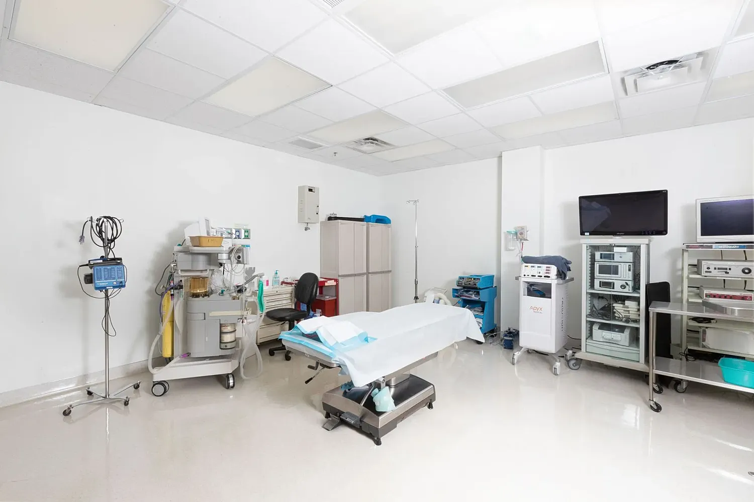 Clean and modern medical examination room setup