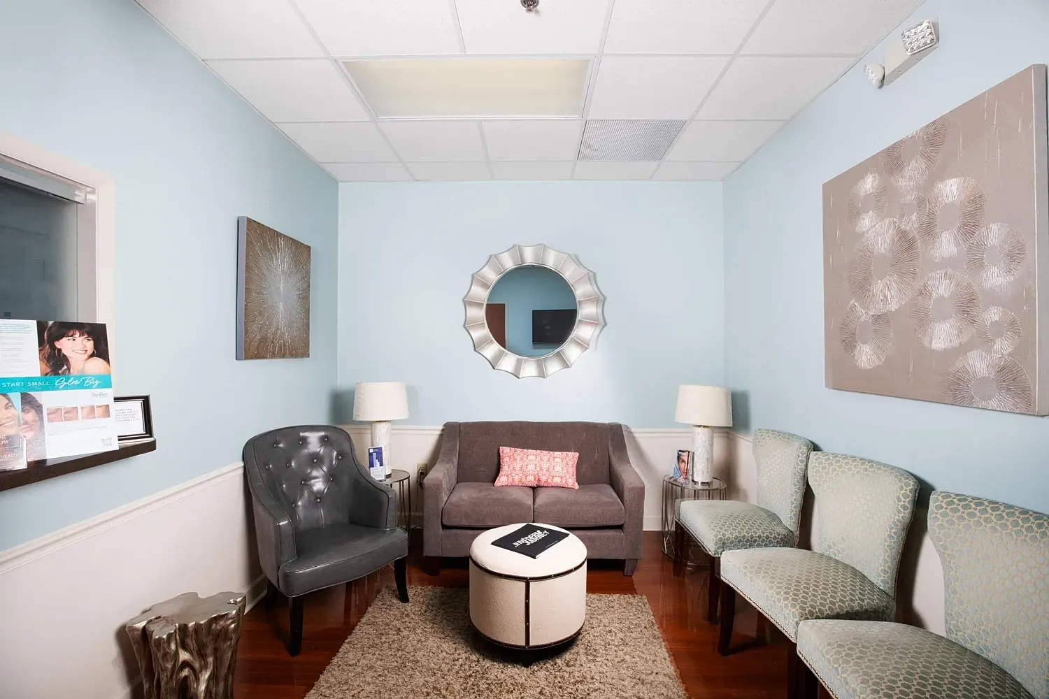 Cozy waiting area with modern decor.