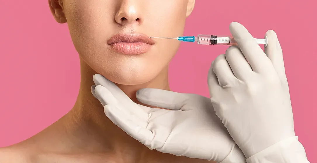 Cosmetic injection procedure for fuller lips.